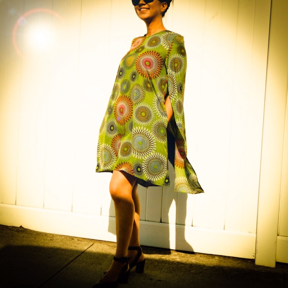 Wing Sleeve Mini Dress